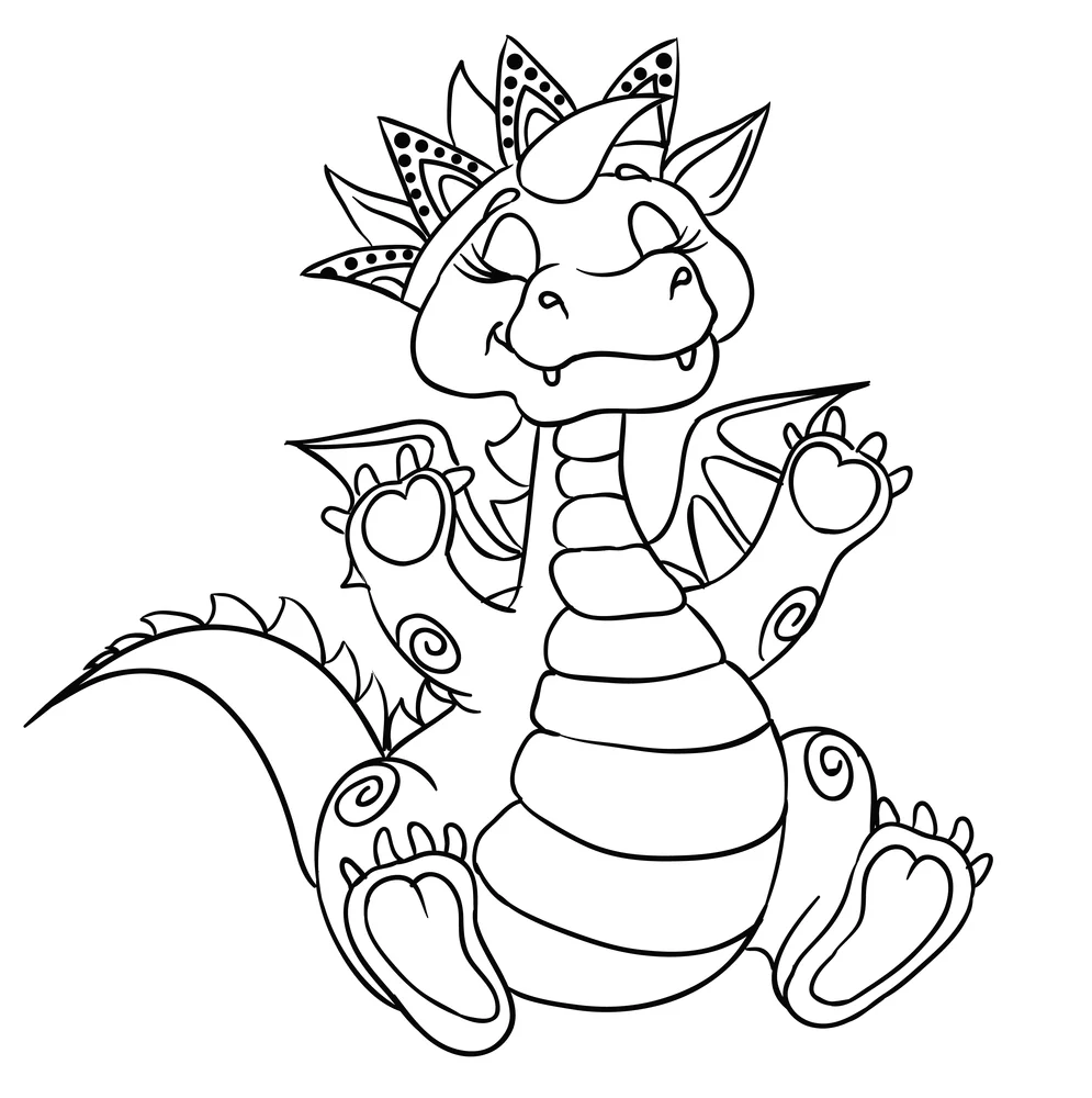 30 Awesome Cute Baby Dragon Coloring Pages - Free & Printable